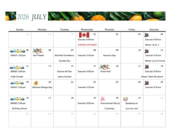 Activities at Camelot in July
