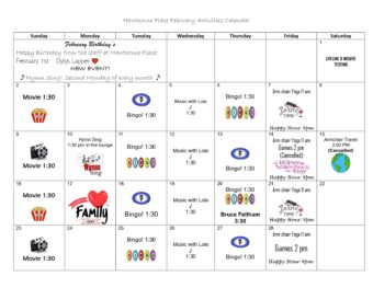 Hawthorne February Calendar