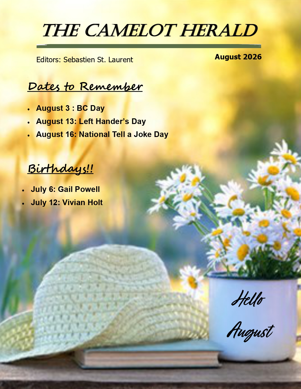 August 2026 Newsletter