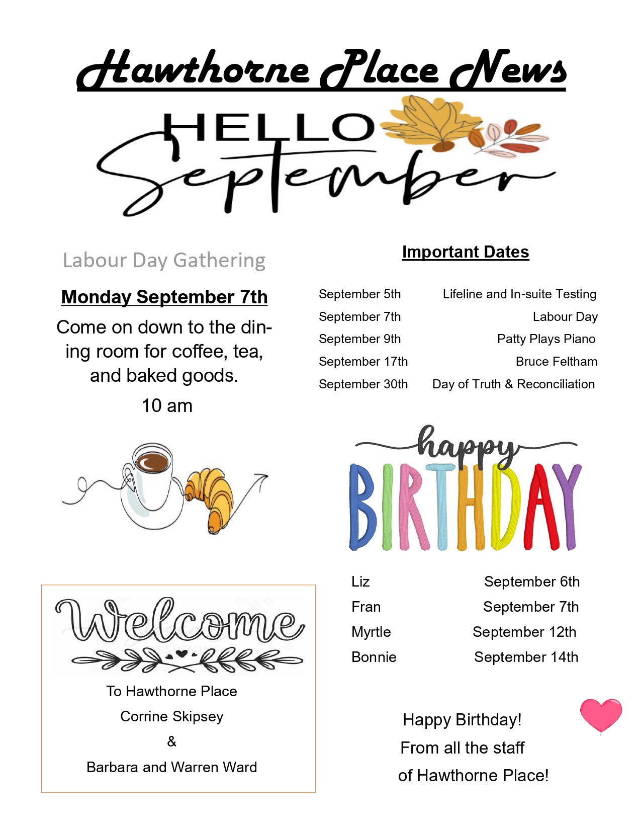 September 2026 Newsletter