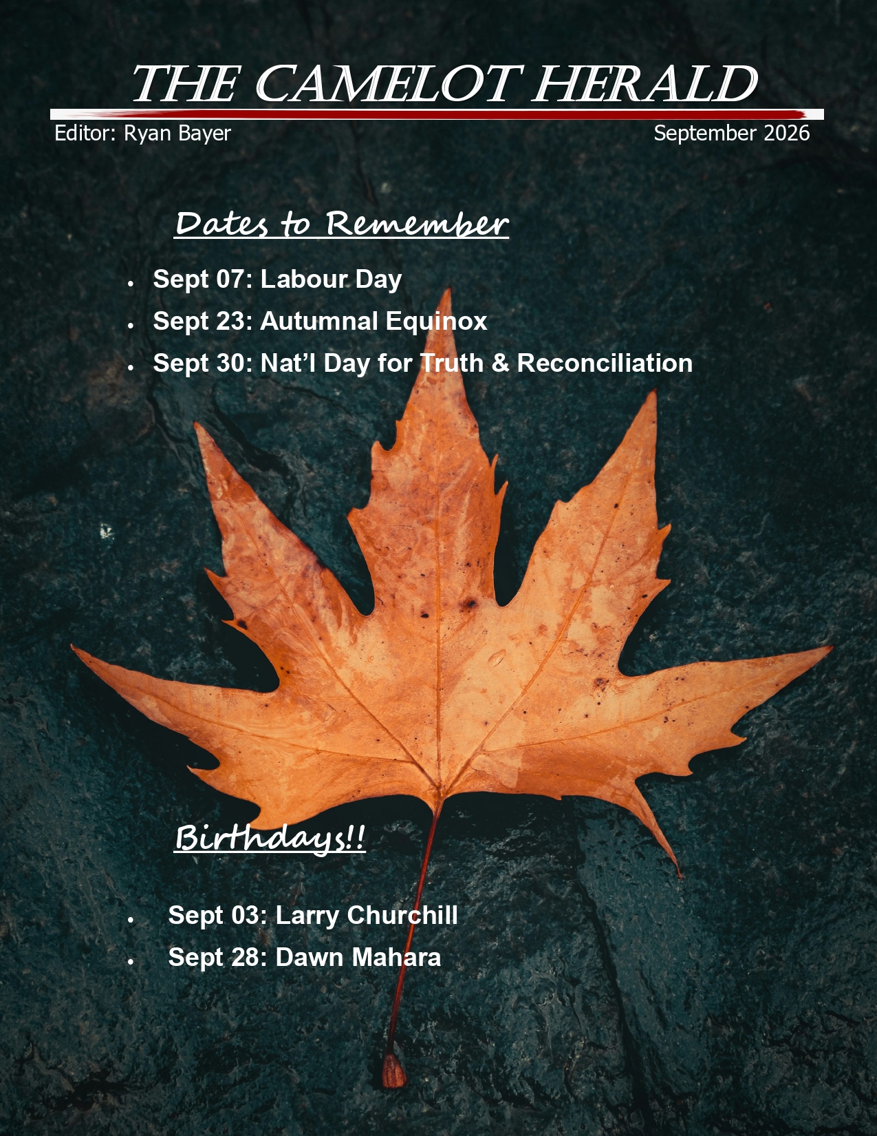 September 2026 Newsletter