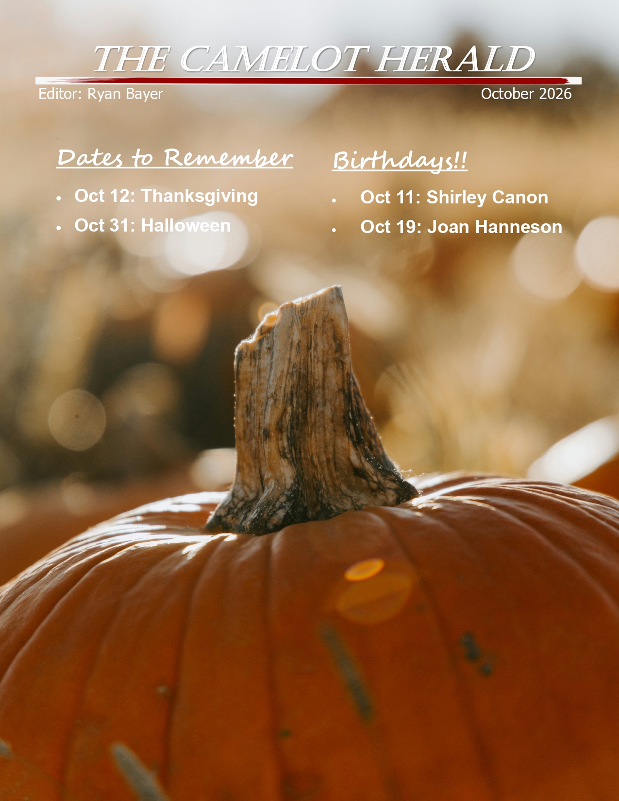 October 2026 Newsletter